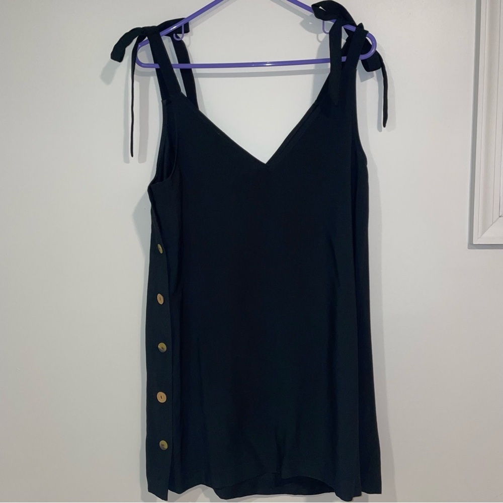 Topshop Tilda Button Side Mini Dress with Shoulder Bows 8 - Picture 2 of 4